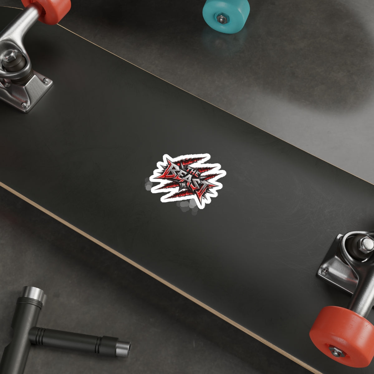 Official THE BEAST™ Die-Cut Sticker — Red Claw Metal Band Logo Sticker