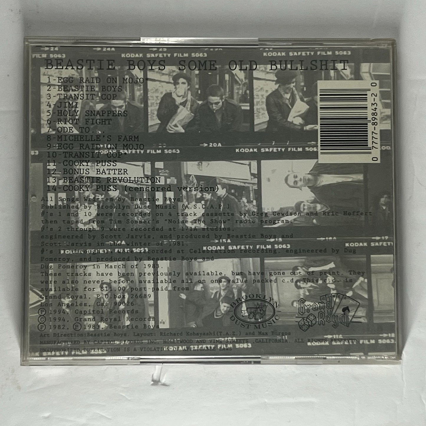 BEASTIE BOYS SOME OLD BULLSHIT U CARD REAR CD
