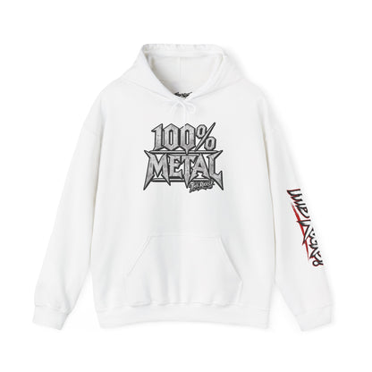 THIS ROCKS!™ "100% Metal"™ Hoodie — Heavy Metal Attitude Logo Pullover