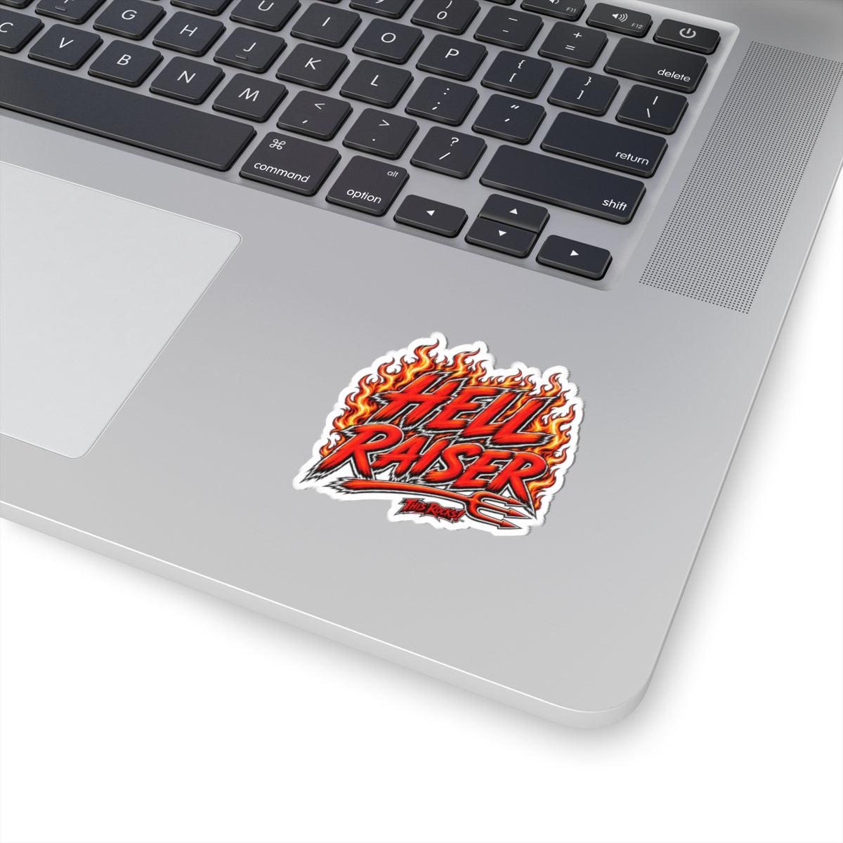 THIS ROCKS™ "Hell Raiser™" Flame Sticker — Kiss-Cut Rock & Motorcycle Decal