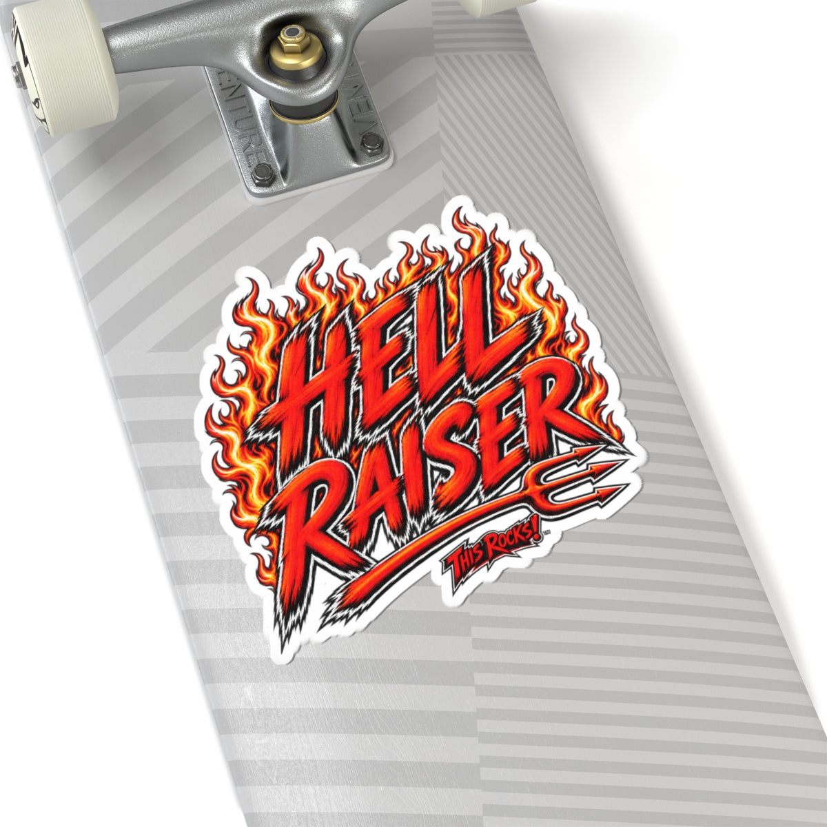 THIS ROCKS™ "Hell Raiser™" Flame Sticker — Kiss-Cut Rock & Motorcycle Decal