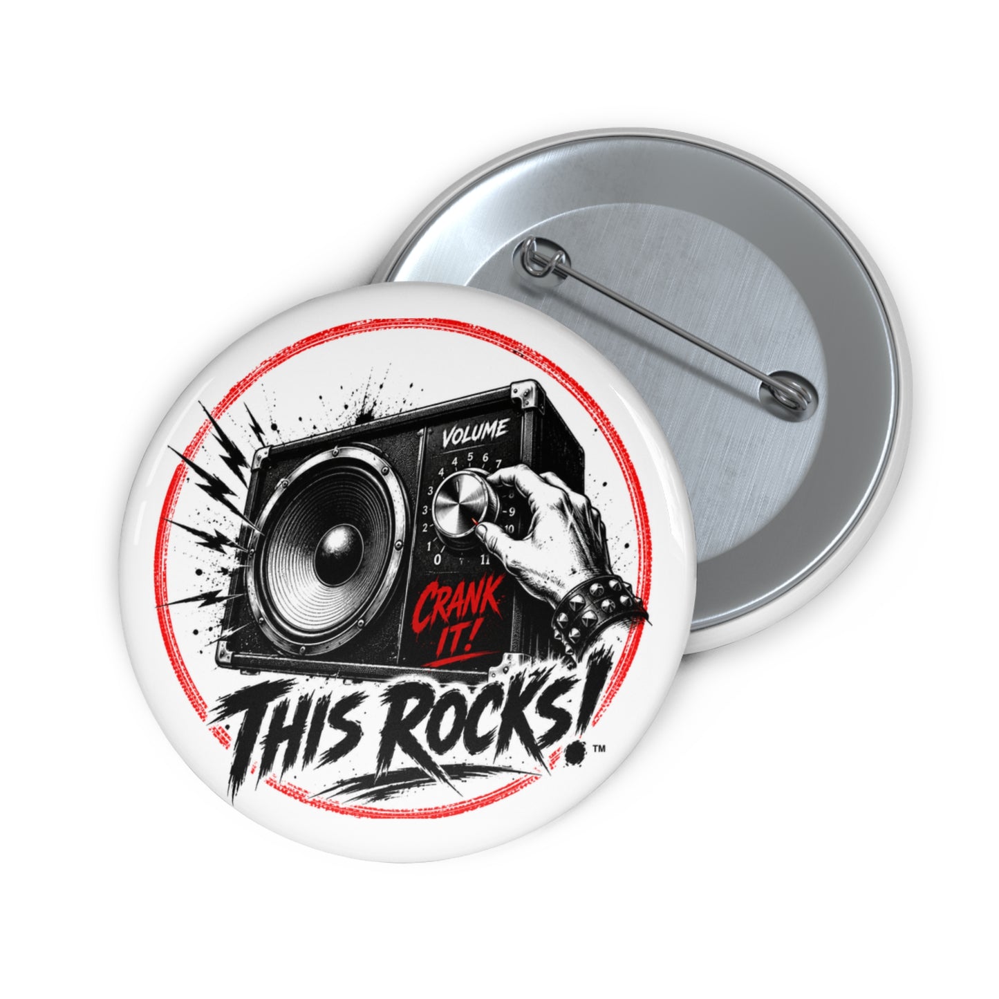 THIS ROCKS!™ "Crank It"™ Pin Button