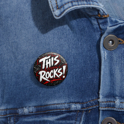 THIS ROCKS!™ "Diamond Plate Logo"™ Button