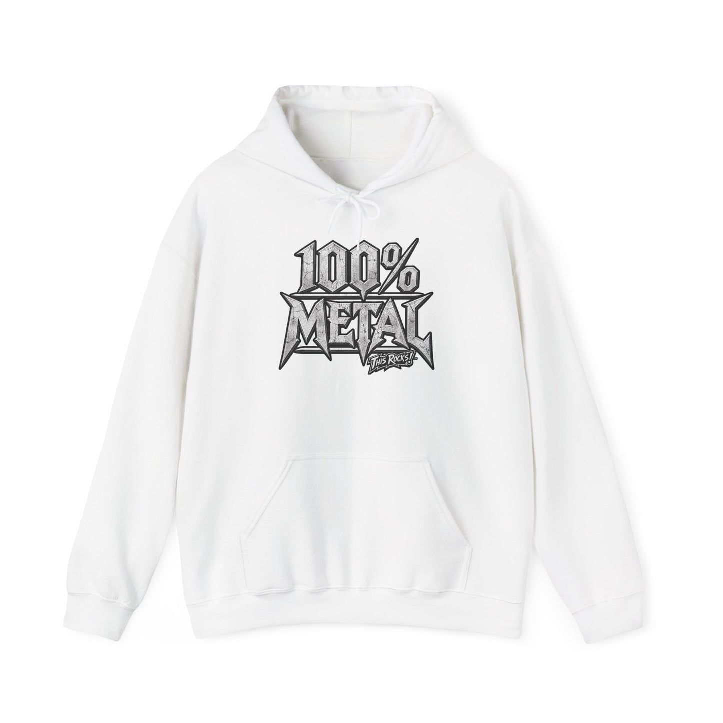 THIS ROCKS!™ "100% Metal"™ Hoodie — Heavy Metal Attitude Logo Pullover