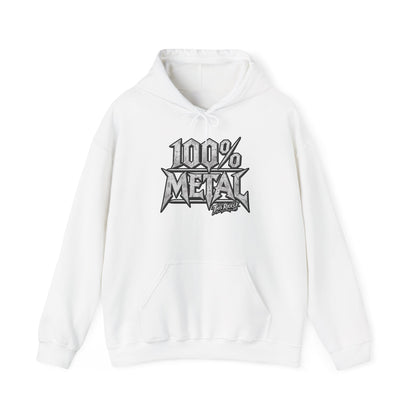 THIS ROCKS!™ "100% Metal"™ Hoodie — Heavy Metal Attitude Logo Pullover