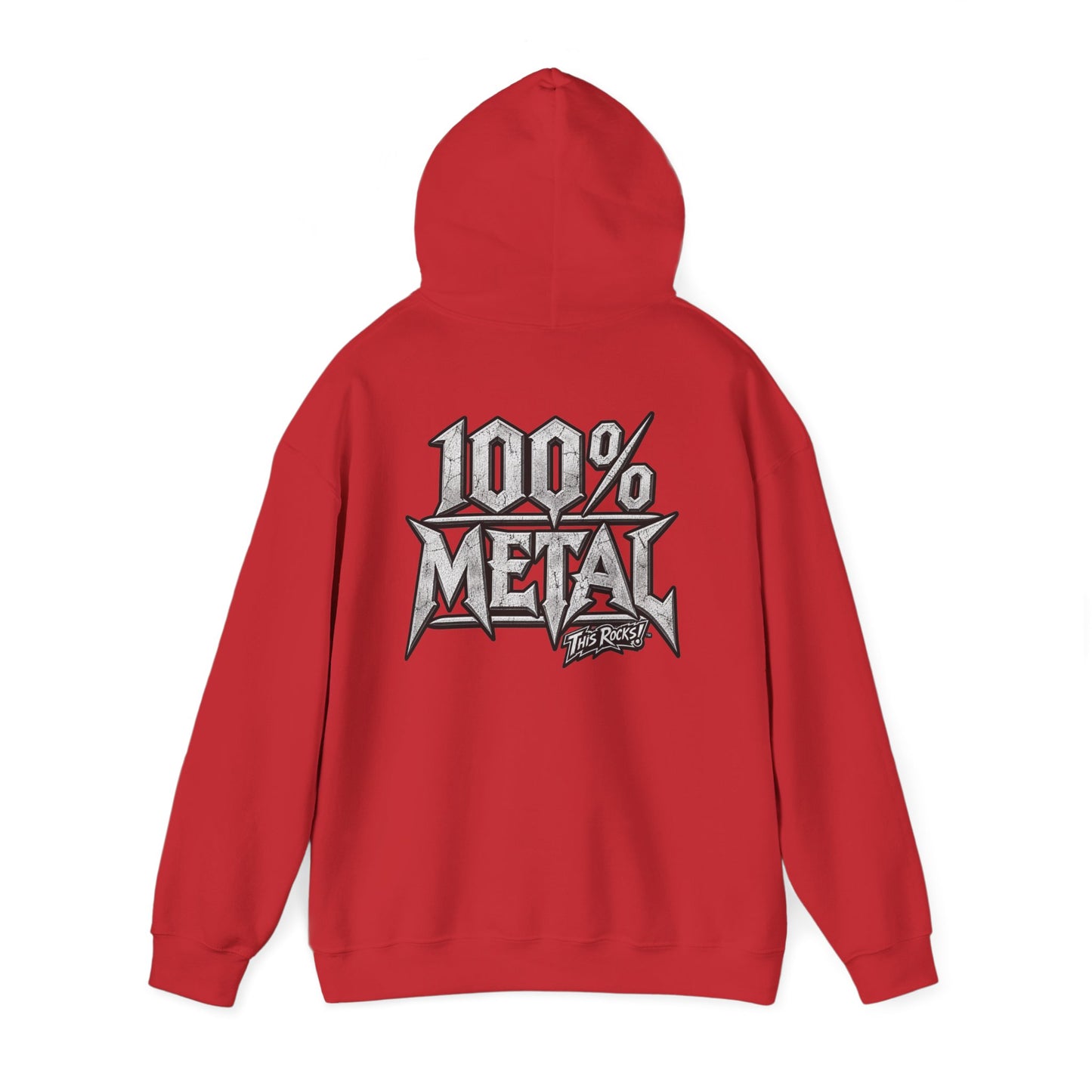THIS ROCKS!™ "100% Metal"™ Hoodie — Heavy Metal Attitude Logo Pullover