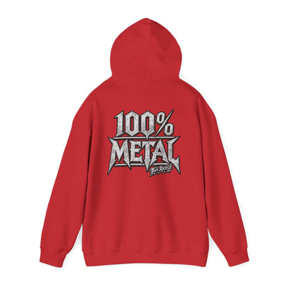 THIS ROCKS!™ "100% Metal"™ Hoodie — Heavy Metal Attitude Logo Pullover