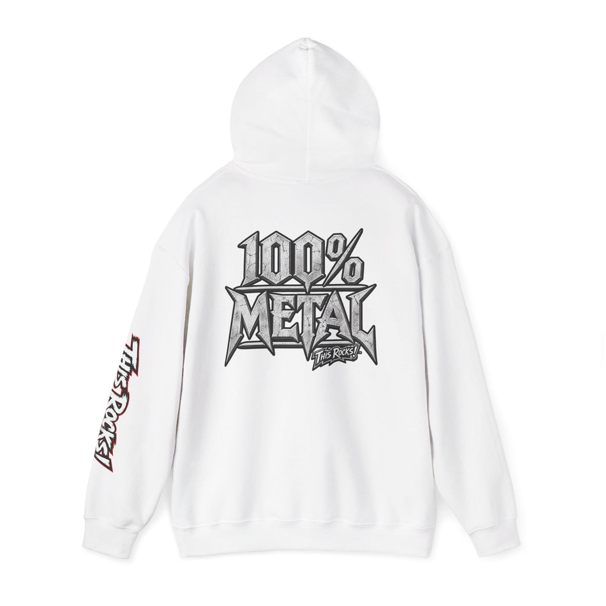 THIS ROCKS!™ "100% Metal"™ Hoodie — Heavy Metal Attitude Logo Pullover