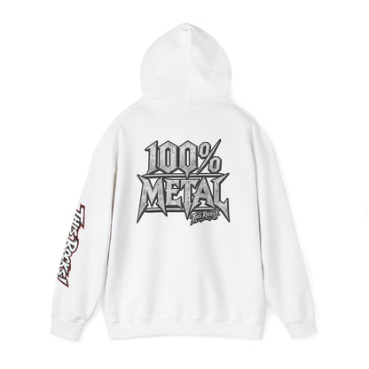 THIS ROCKS!™ "100% Metal"™ Hoodie — Heavy Metal Attitude Logo Pullover