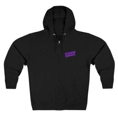 Official PSYCHOTIC THERAPY™ Zip Hoodie — Doom Purple Logo Zip-Up