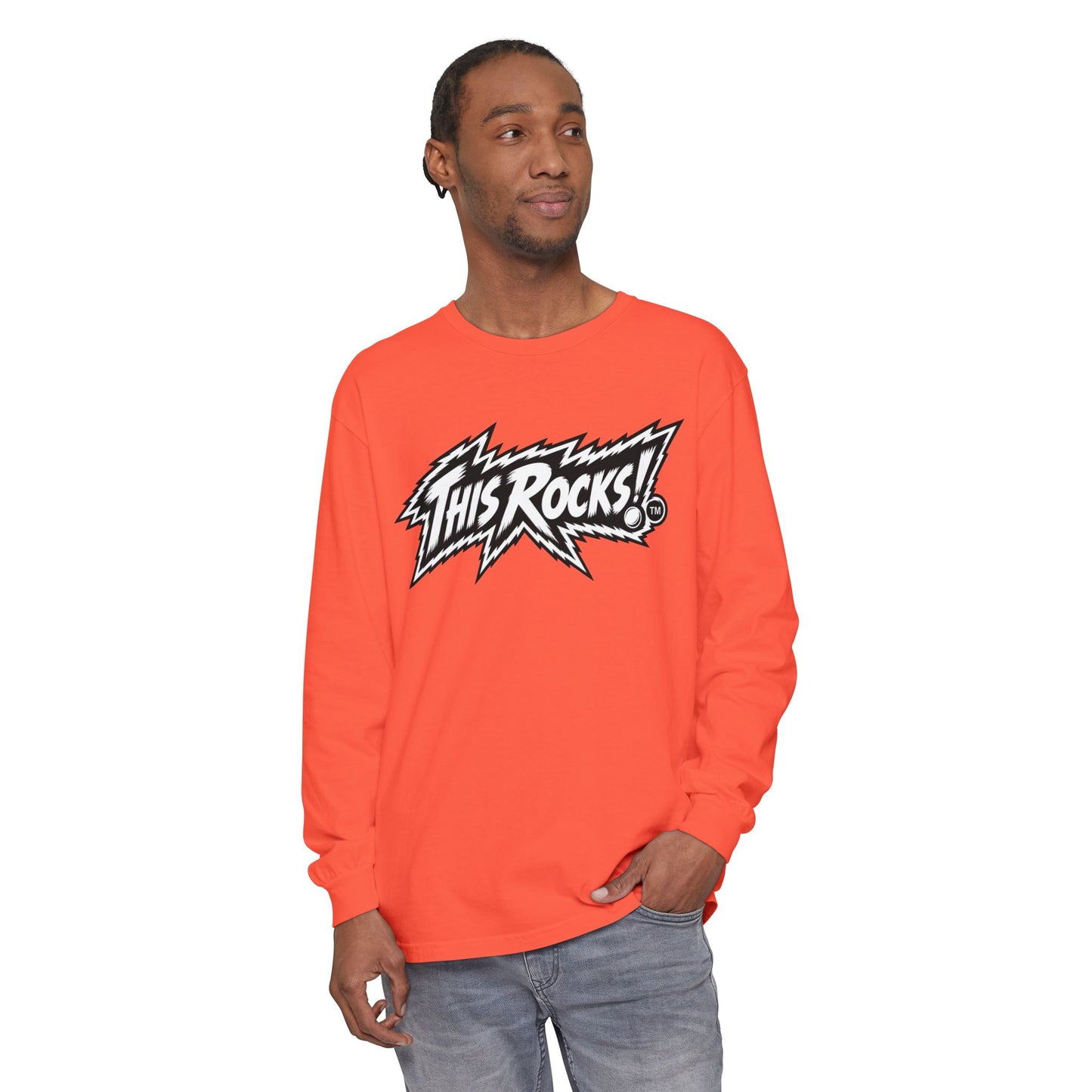 THIS ROCKS!™ "White Lightning Logo™" Long Sleeve Tee
