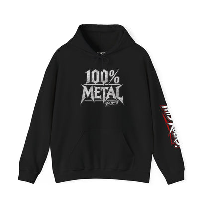 THIS ROCKS!™ "100% Metal"™ Hoodie — Heavy Metal Attitude Logo Pullover