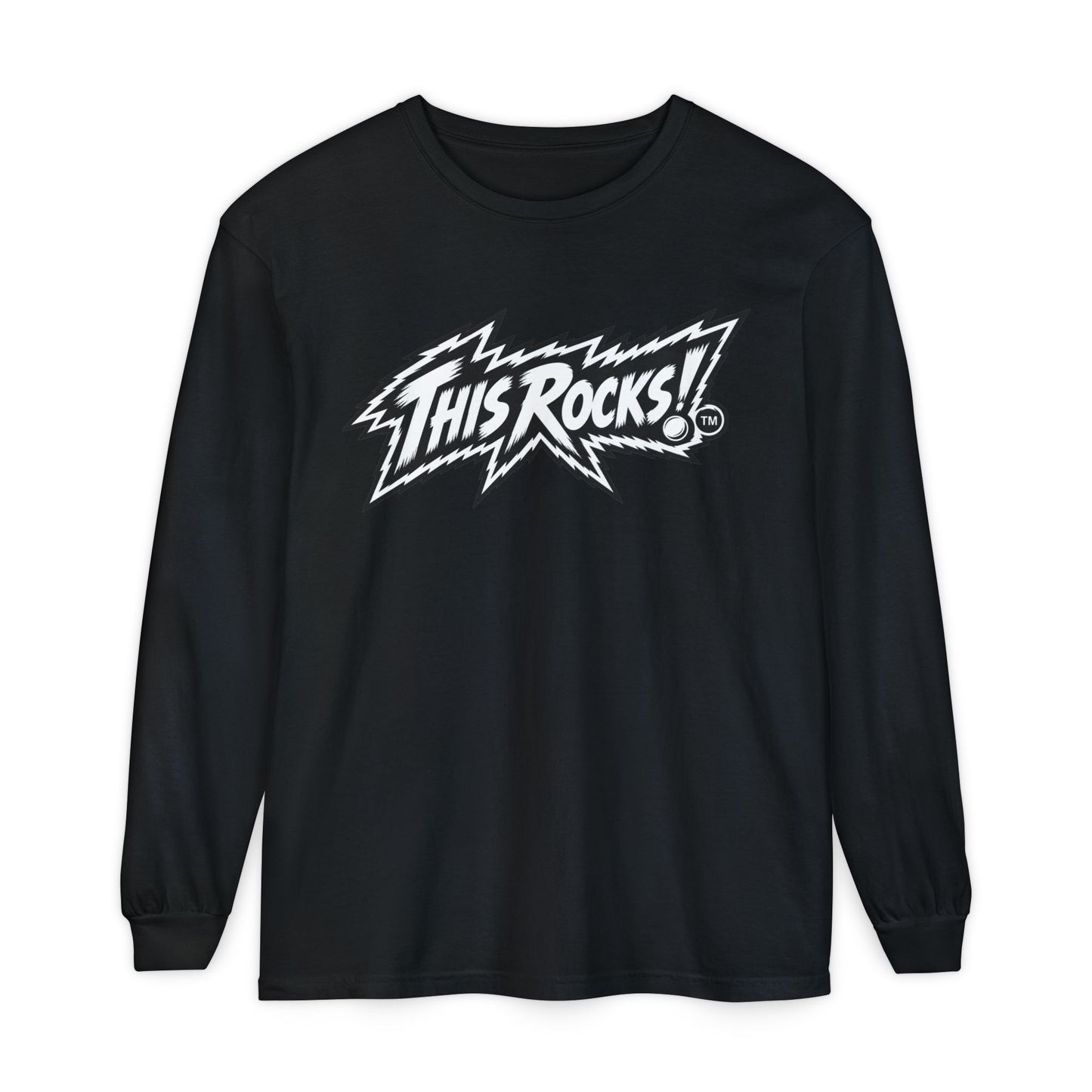 THIS ROCKS!™ "White Lightning Logo™" Long Sleeve Tee