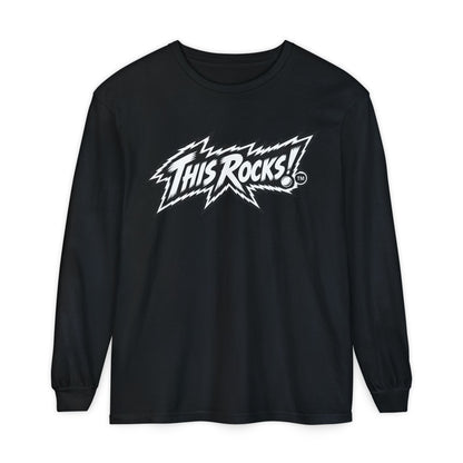 THIS ROCKS!™ "White Lightning Logo™" Long Sleeve Tee
