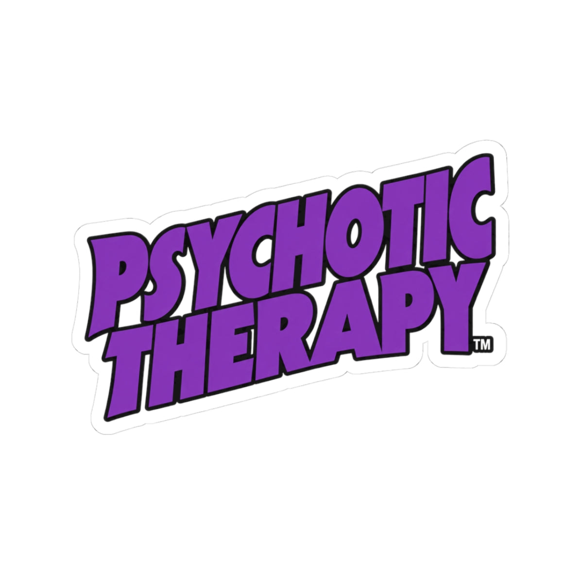 Official PSYCHOTIC THERAPY™ Purple Kiss-Cut Sticker — Bold Retro Band Laptop Decal