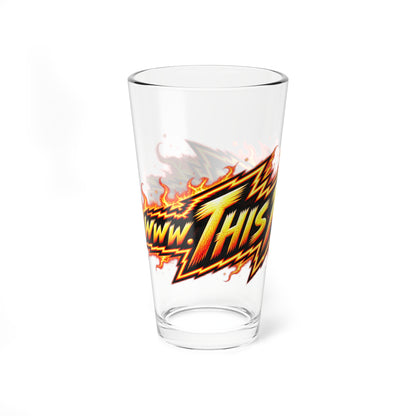 THIS ROCKS!™ "Flame lightning Logo"™ Pint Glass