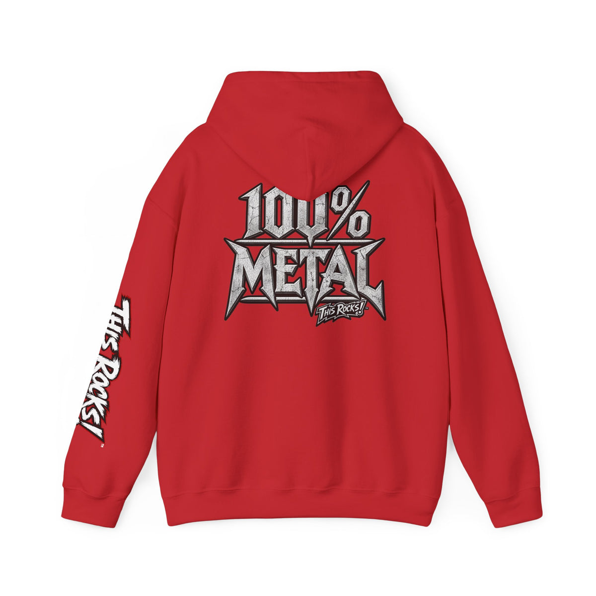THIS ROCKS!™ "100% Metal"™ Hoodie — Heavy Metal Attitude Logo Pullover