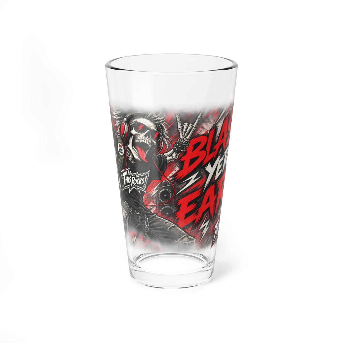 THIS ROCKS!™ "Blast Yer Ears"™ Beverage Glass (16 oz)
