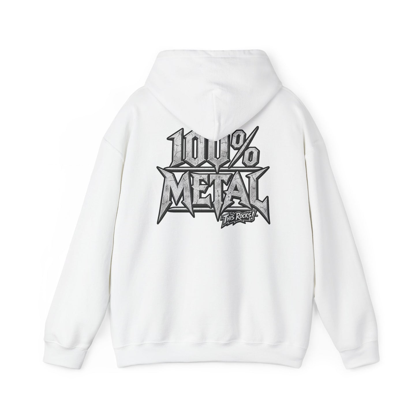 THIS ROCKS!™ "100% Metal"™ Hoodie — Heavy Metal Attitude Logo Pullover