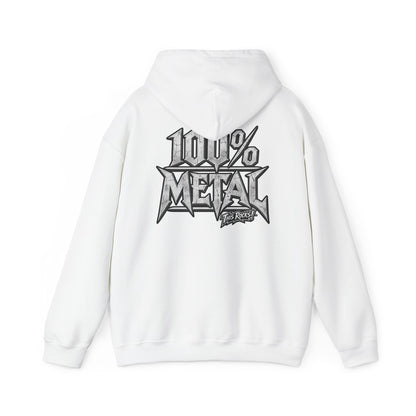 THIS ROCKS!™ "100% Metal"™ Hoodie — Heavy Metal Attitude Logo Pullover