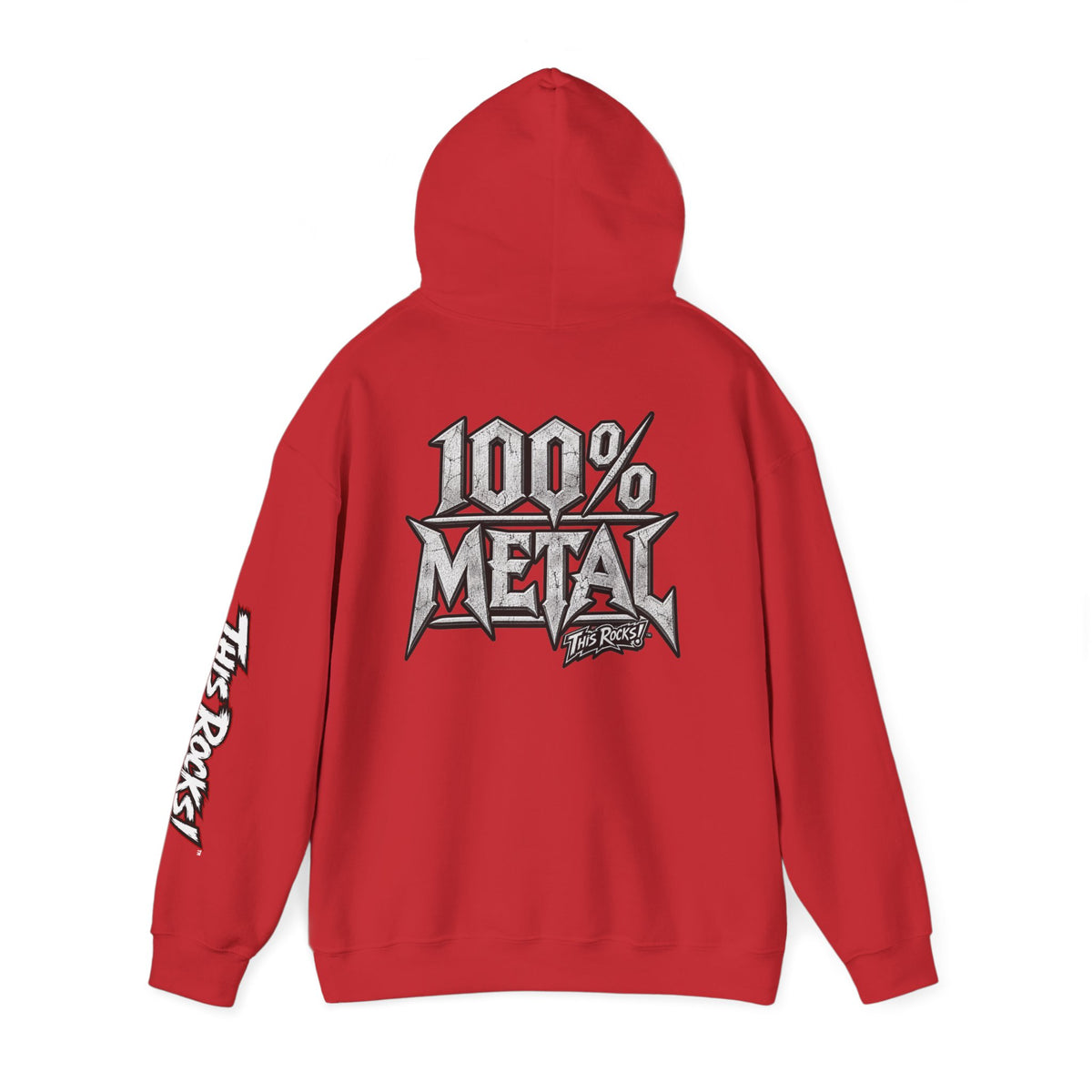 THIS ROCKS!™ "100% Metal"™ Hoodie — Heavy Metal Attitude Logo Pullover