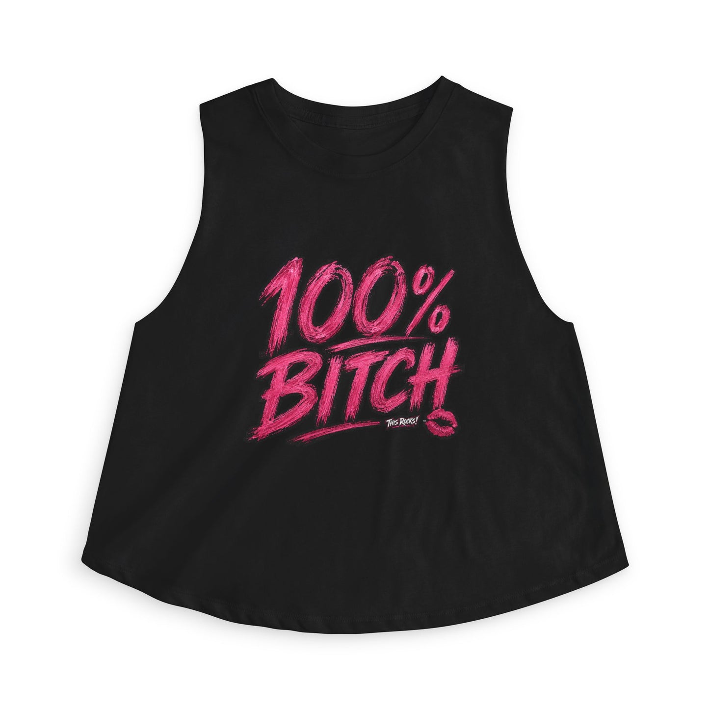 THIS ROCKS!™ "100% Bitch"™ Graphic Crop Top
