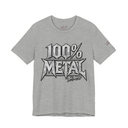 THIS ROCKS!™ "100% Metal"™ Graphic T-Shirt — Heavy Metal Attitude Tee