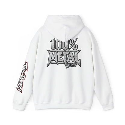 THIS ROCKS!™ "100% Metal"™ Hoodie — Heavy Metal Attitude Logo Pullover