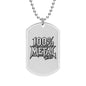 THIS ROCKS!™ "100% Metal"™ Dog Tag Necklace — Heavy Metal Music Pendant on Chain