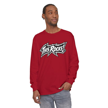 THIS ROCKS!™ "White Lightning Logo™" Long Sleeve Tee