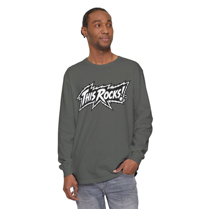 THIS ROCKS!™ "White Lightning Logo™" Long Sleeve Tee