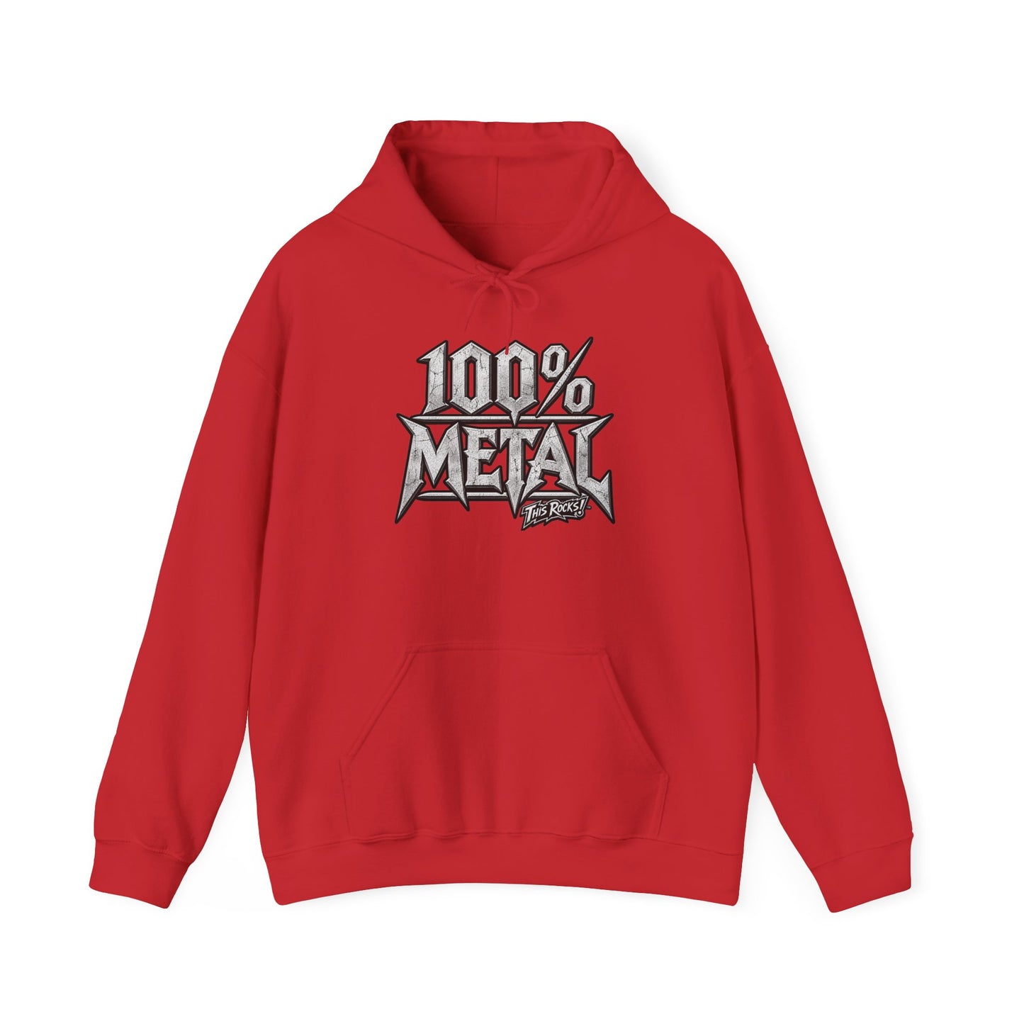 THIS ROCKS!™ "100% Metal"™ Hoodie — Heavy Metal Attitude Logo Pullover