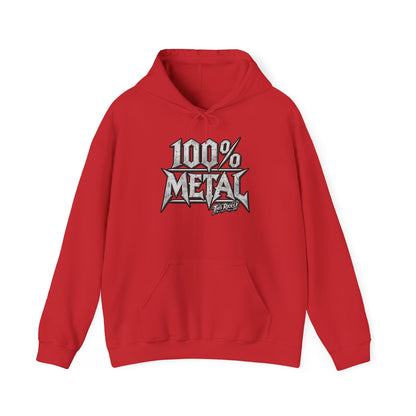 THIS ROCKS!™ "100% Metal"™ Hoodie — Heavy Metal Attitude Logo Pullover