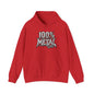THIS ROCKS!™ "100% Metal"™ Hoodie — Heavy Metal Attitude Logo Pullover