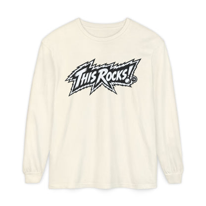 THIS ROCKS!™ "White Lightning Logo™" Long Sleeve Tee