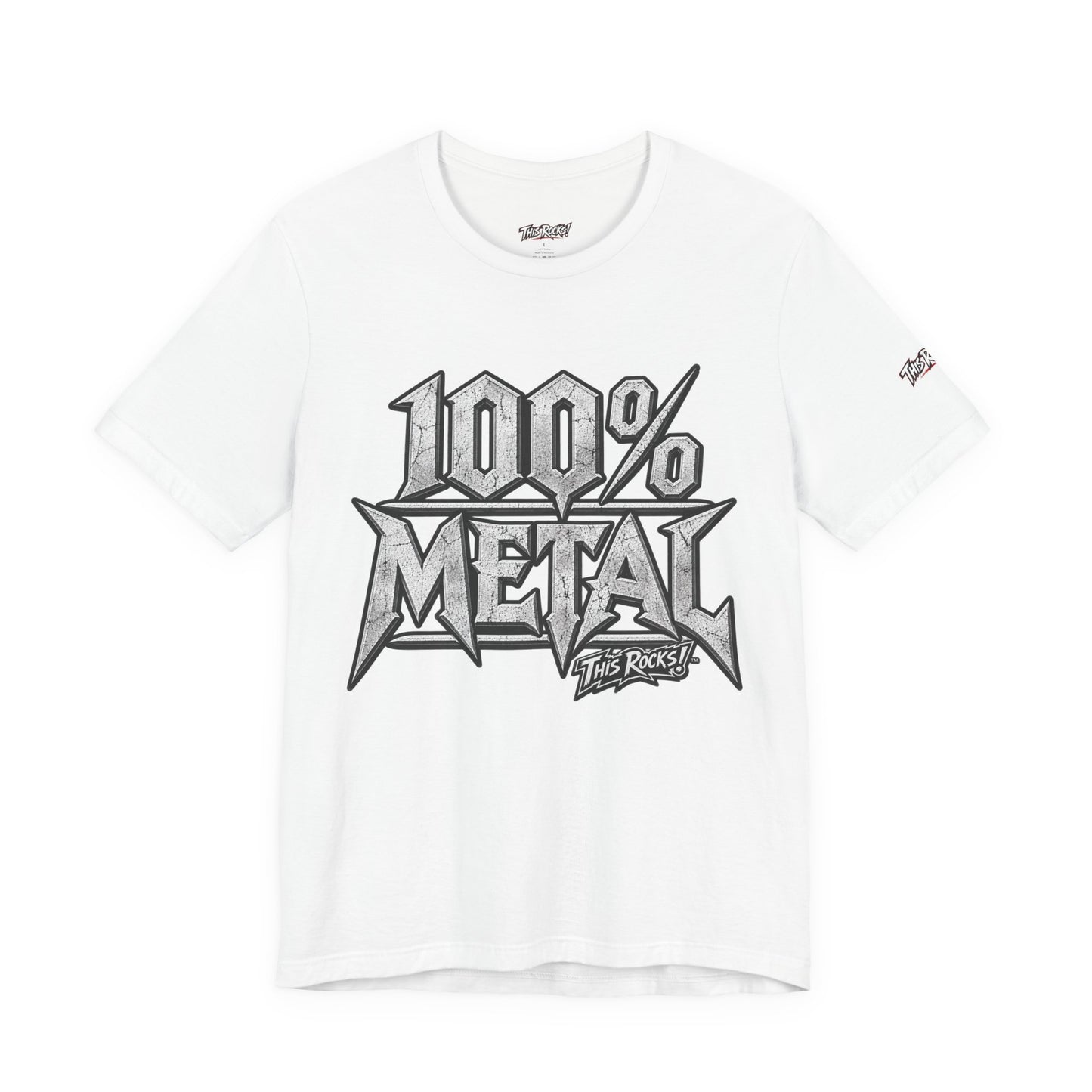 THIS ROCKS!™ "100% Metal"™ Graphic T-Shirt — Heavy Metal Attitude Tee