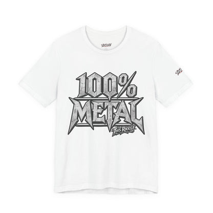 THIS ROCKS!™ "100% Metal"™ Graphic T-Shirt — Heavy Metal Attitude Tee