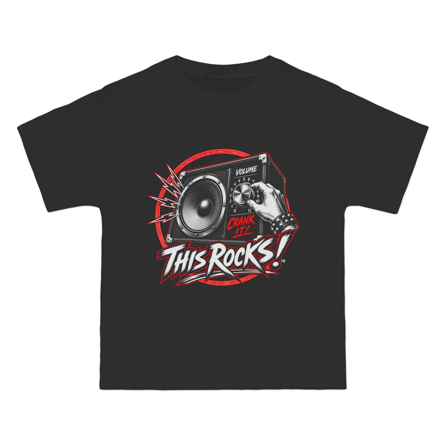 THIS ROCKS!™ "Crank It™" T-Shirt — Vintage Speaker Graphic Tee for Music Lovers