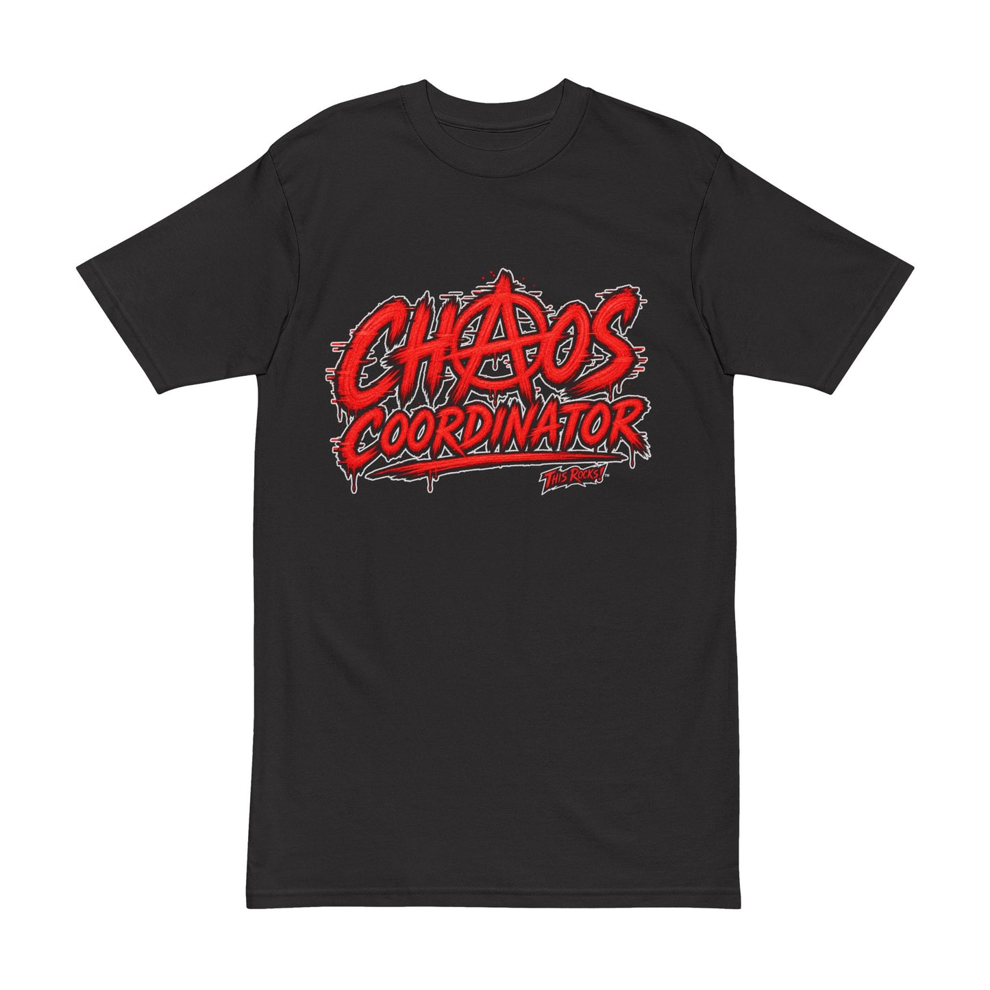 THIS ROCKS!™ "Chaos Coordinator™" Graphic Tee — Red Anarchy Streetwear