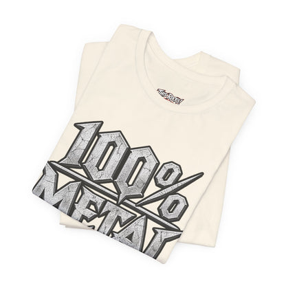 THIS ROCKS!™ "100% Metal"™ Graphic T-Shirt — Heavy Metal Attitude Tee
