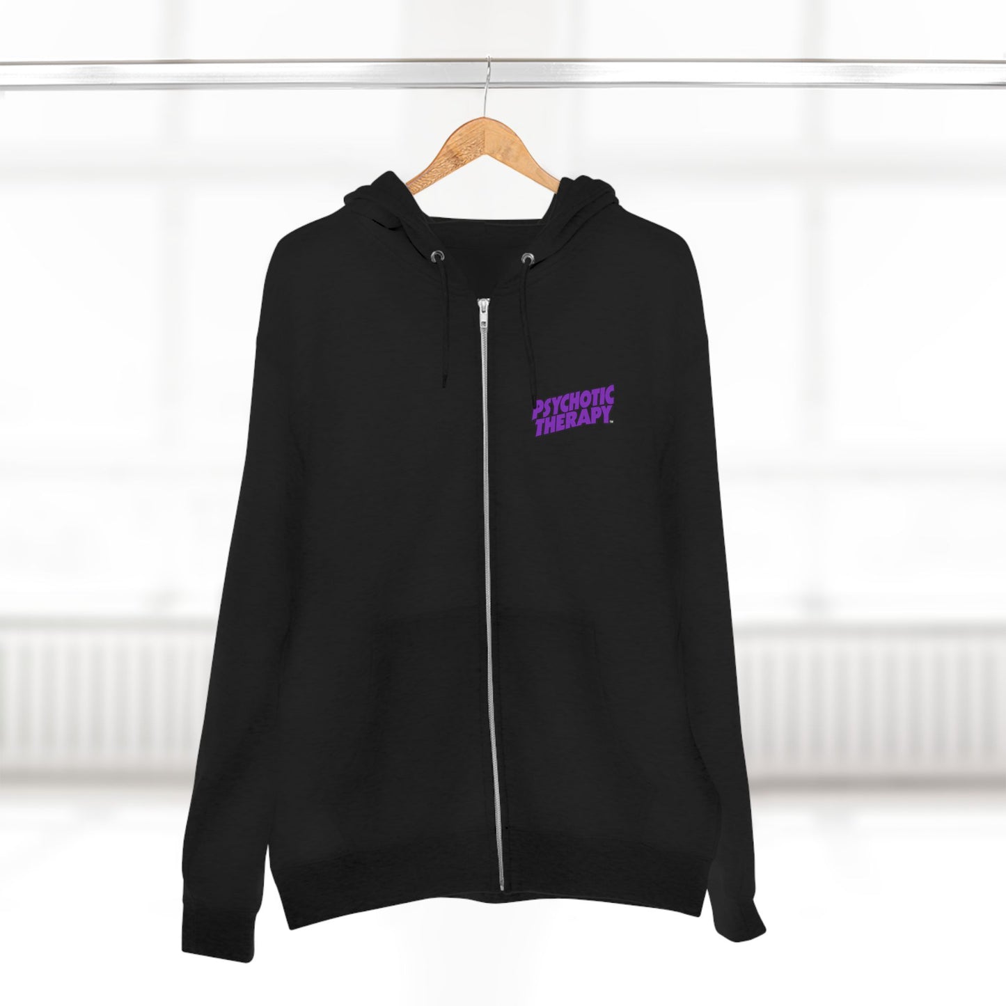 Official PSYCHOTIC THERAPY™ Zip Hoodie — Doom Purple Logo Zip-Up