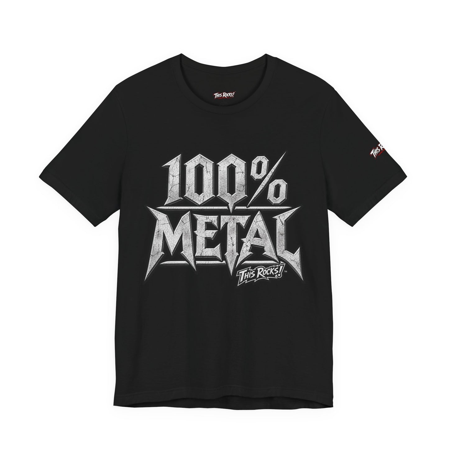 THIS ROCKS!™ "100% Metal"™ Graphic T-Shirt — Heavy Metal Attitude Tee