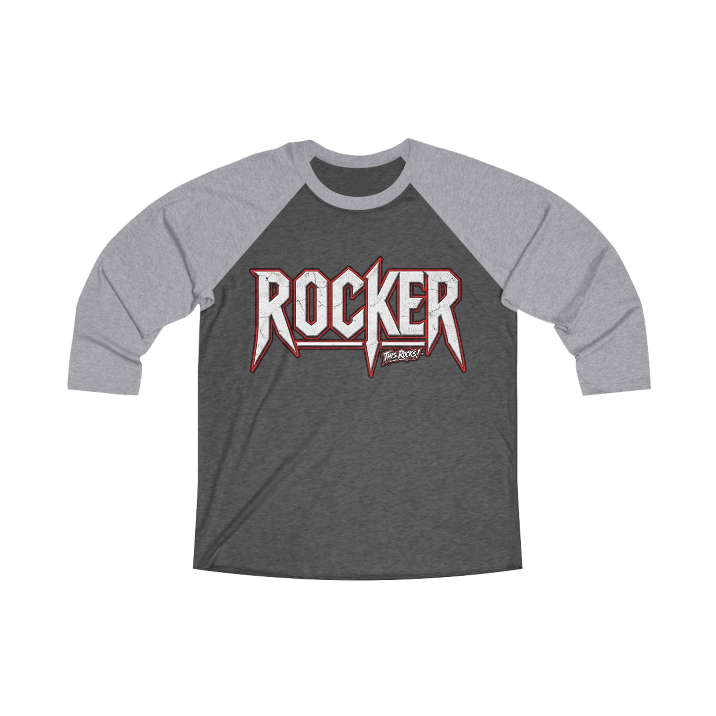 Rocker Baseball Tee — Retro Metal Band Raglan Shirt