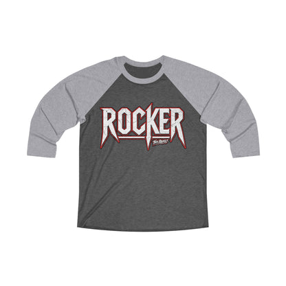 Rocker Baseball Tee — Retro Metal Band Raglan Shirt
