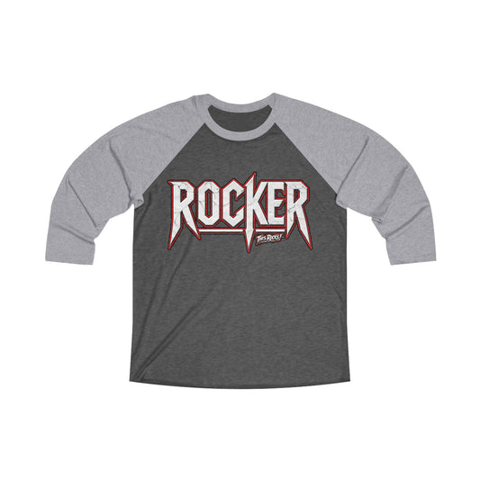 Rocker Baseball Tee — Retro Metal Band Raglan Shirt