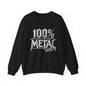 THIS ROCKS!™ "100% Metal"™ Crewneck Sweatshirt — Heavy Metal Band Graphic