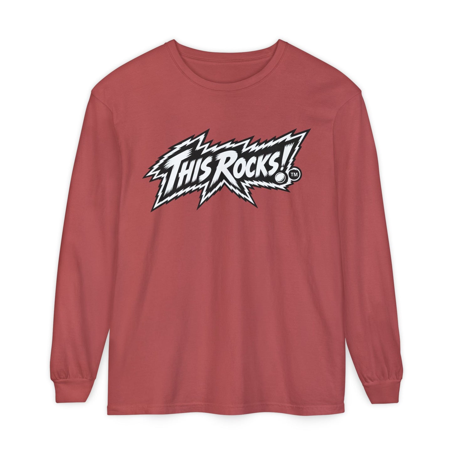 THIS ROCKS!™ "White Lightning Logo™" Long Sleeve Tee