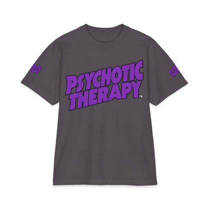 Official PSYCHOTIC THERAPY™ Graphic Tee — Bold Purple Logo Short Sleeve Shirt