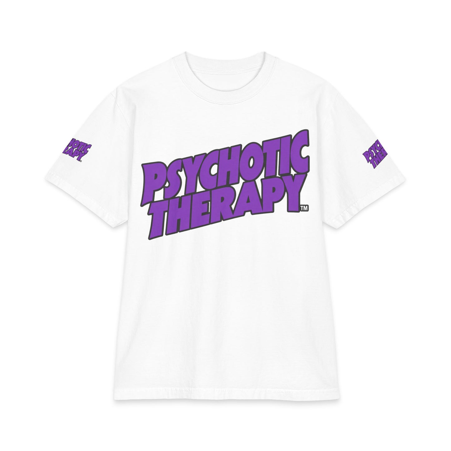 Official PSYCHOTIC THERAPY™ Graphic Tee — Bold Purple Logo Short Sleeve Shirt