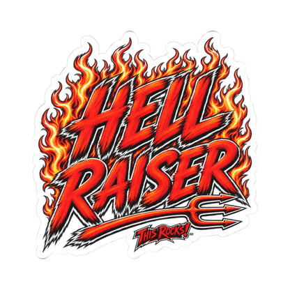 THIS ROCKS™ "Hell Raiser™" Flame Sticker — Kiss-Cut Rock & Motorcycle Decal